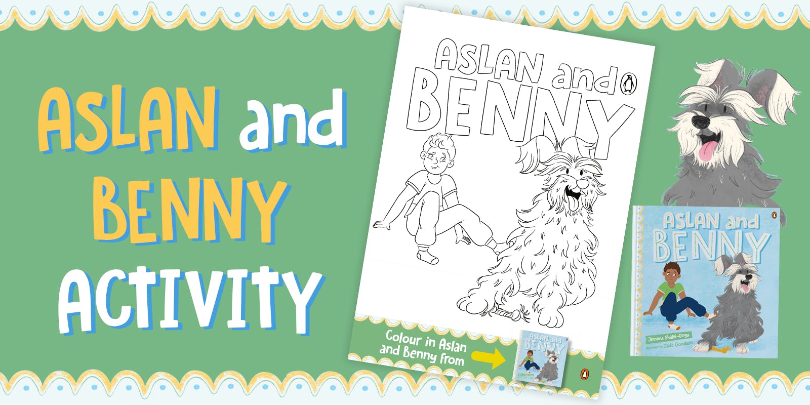 Aslan and Benny colouring-in activity